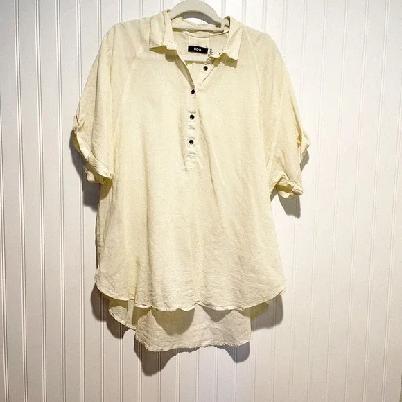 BDG Cream Madison Popover Top Lightweight Size Large - Picture 2 of 7
